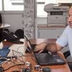 Examiner conducting a polygraph test